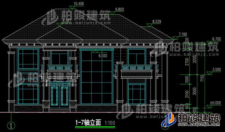 建筑立面图-新中式风格