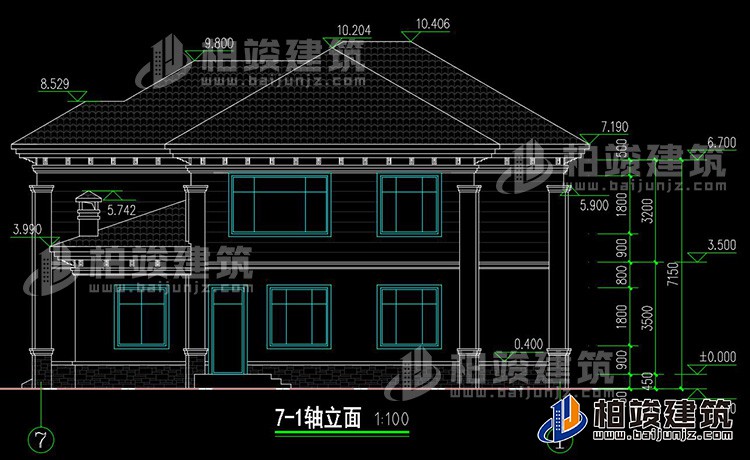 建筑立面图-新中式风格