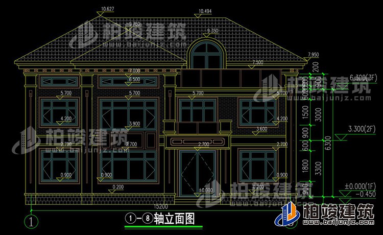 建筑立面图-新中式风格