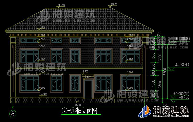 建筑立面图-新中式风格